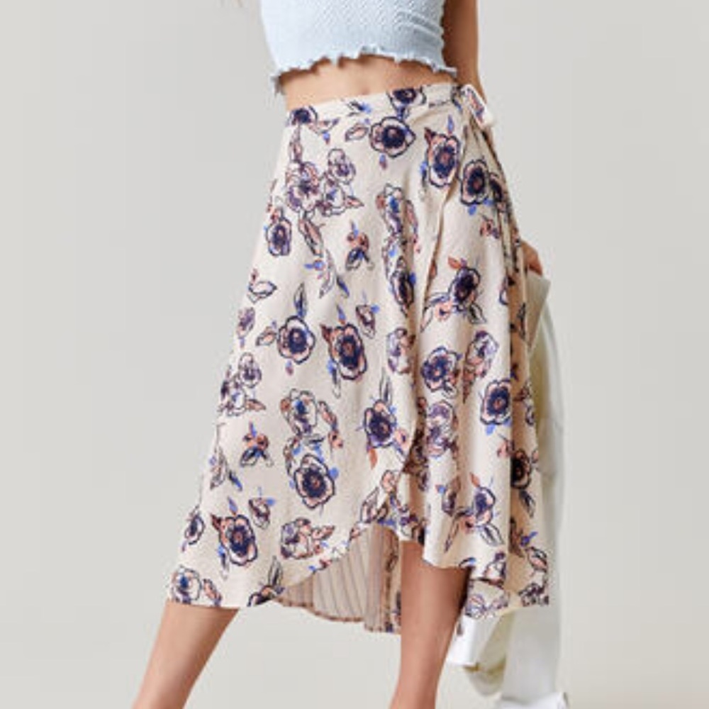 ❌donated❌Floral faux wrap and striped skirt - Picture 2 of 11
